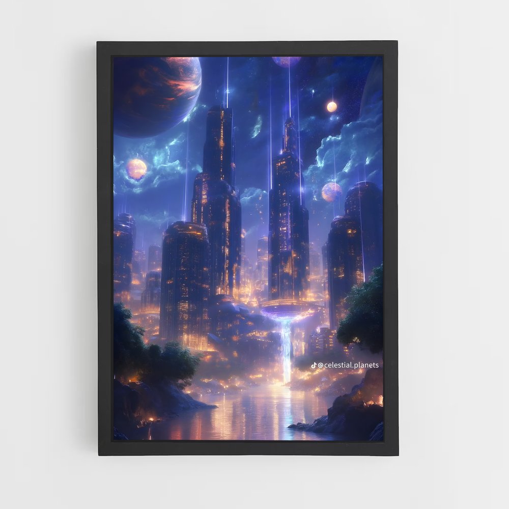 Poster Skyline Galactique – affiche Art spatial (vue 2)